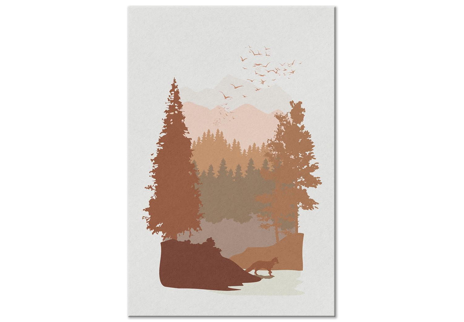 Canvas Autumn in the Mountains (1-piece) Vertical - landscape scenery in boho style