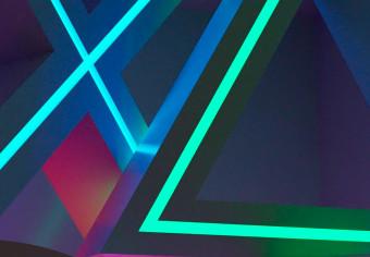 Poster Winning Zone - geometric figures with colorful neon inserts