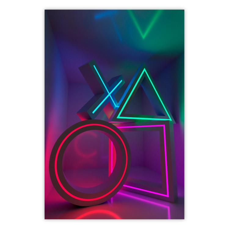 Winning Zone - geometric figures with colorful neon inserts