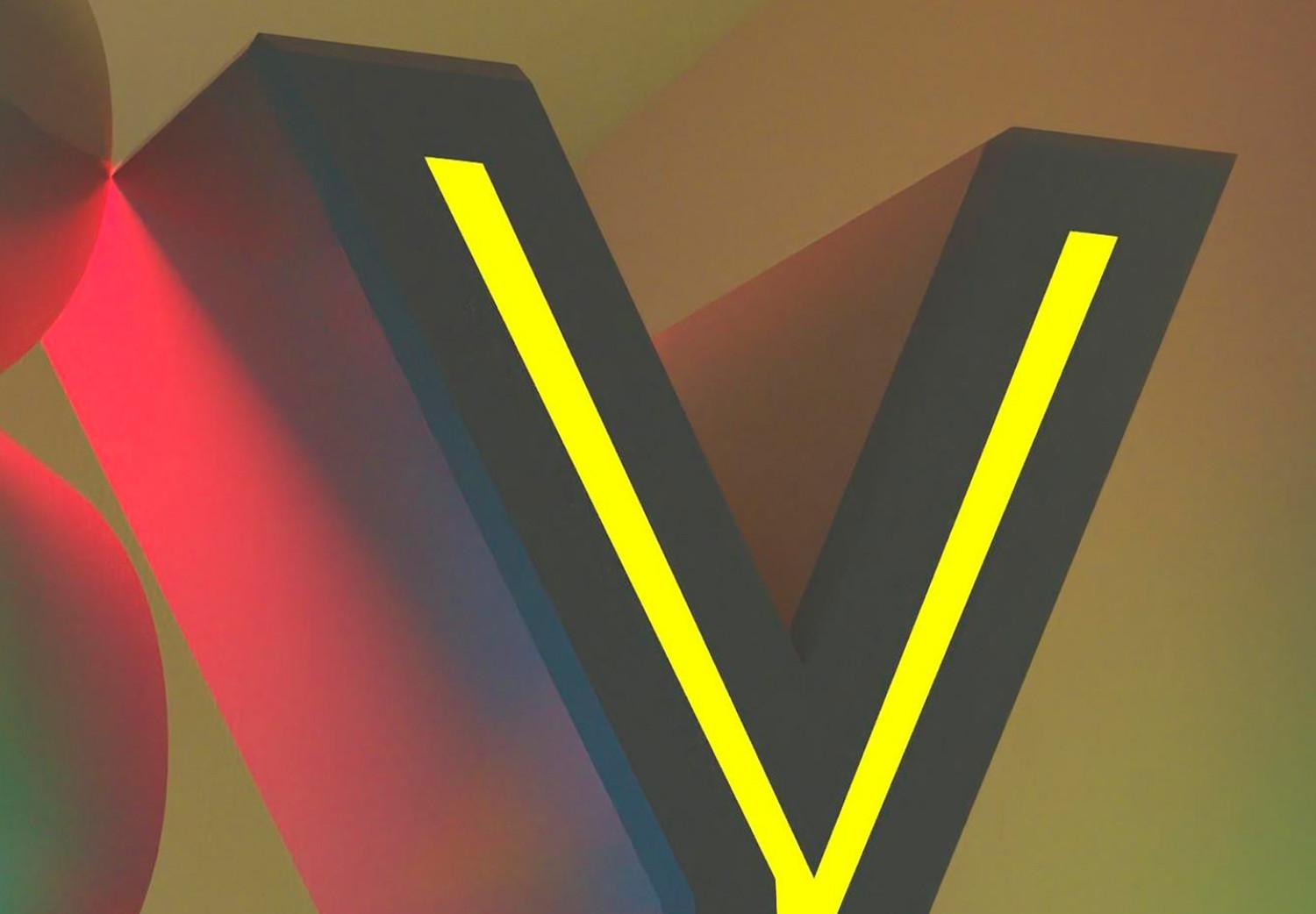 Canvas Adventure X (1-piece) Vertical - futuristic 3D alphabet letters