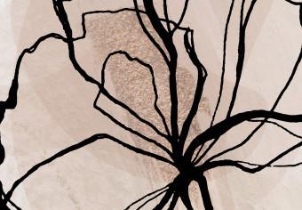 Poster Right to the Sun - abstract line art of a plant on a light background