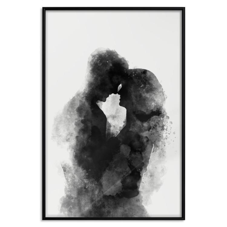 Memory of a Kiss - black enamored couple in a watercolor motif