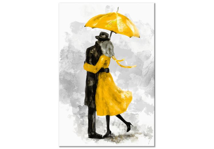 Canvas Print Under Yellow Umbrella (1 Part) Vertical