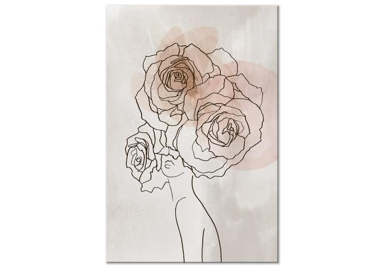 Canvas Print Anna and Roses (1 Part) Vertical