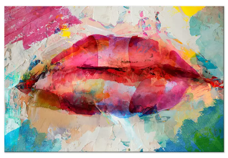 Artistic Lips (1-piece) Wide - abstraction of colorful lips