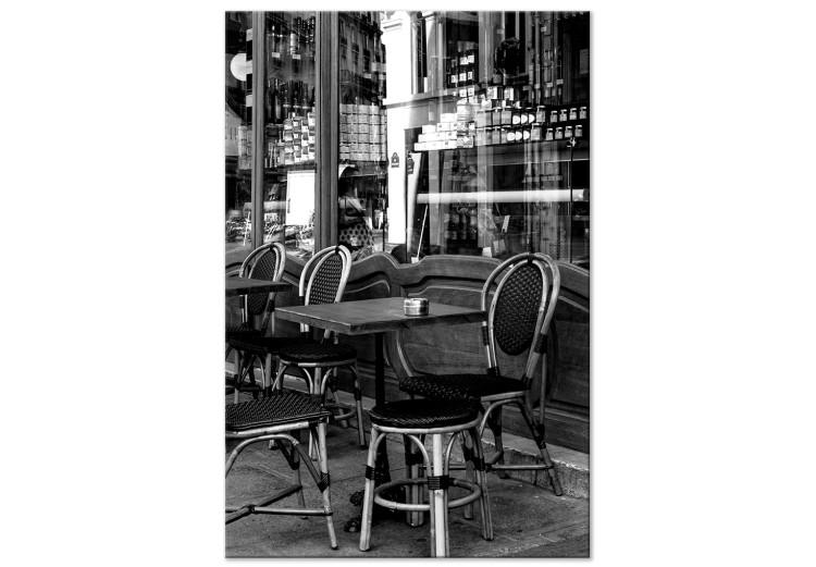A cafe in Paris - a black and white photograph of French capital