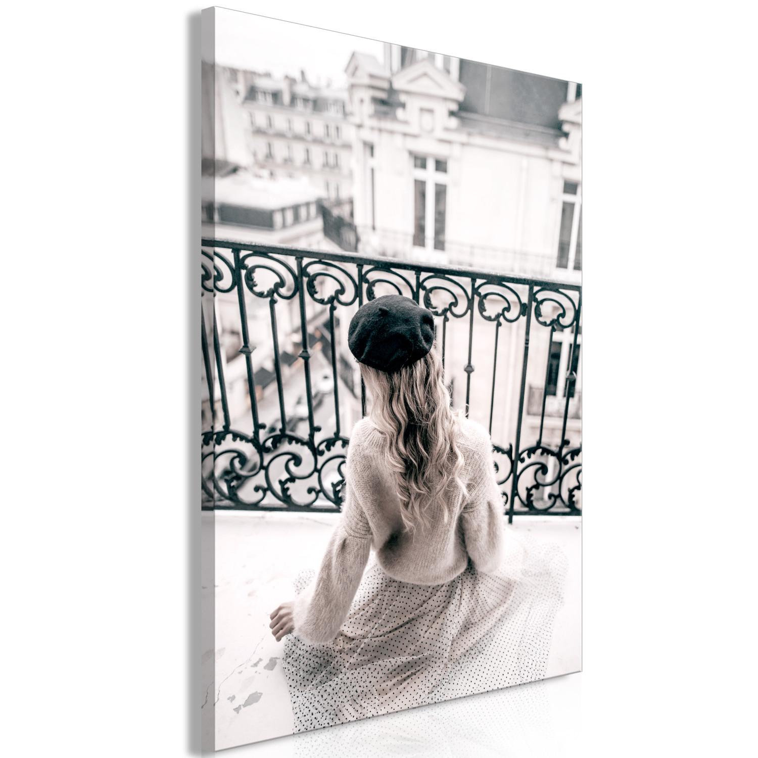 Canvas May Dream (1-piece) Vertical - woman on a balcony in Paris