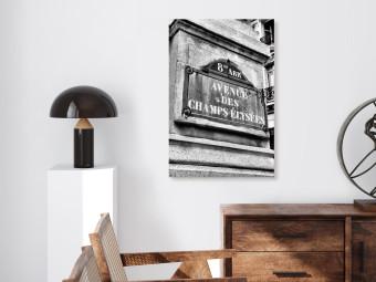 Canvas Champs-Elysees Avenue - black and white graphic of famous Paris street