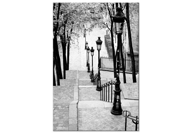 Montmartre (1-piece) Vertical - black and white sidewalks in Paris