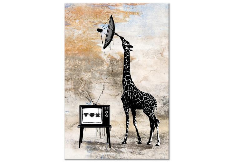 Canvas Print Television Giraffe (1 Part) Vertical