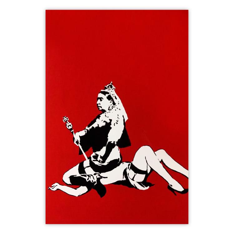 Queen - composition of a woman sitting on a girl in Banksy style