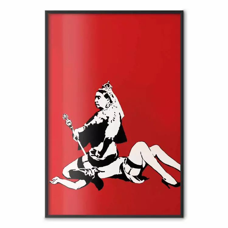 Queen - composition of a woman sitting on a girl in Banksy style