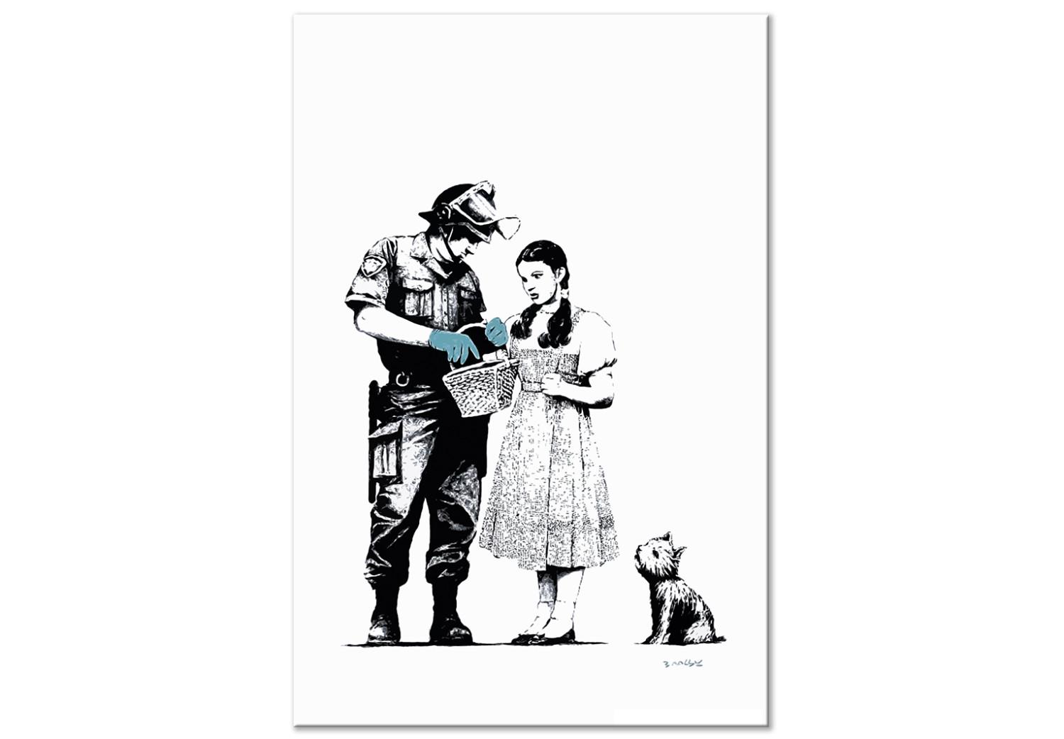 Canvas Girl, dog and policeman - teenage street art style graphic