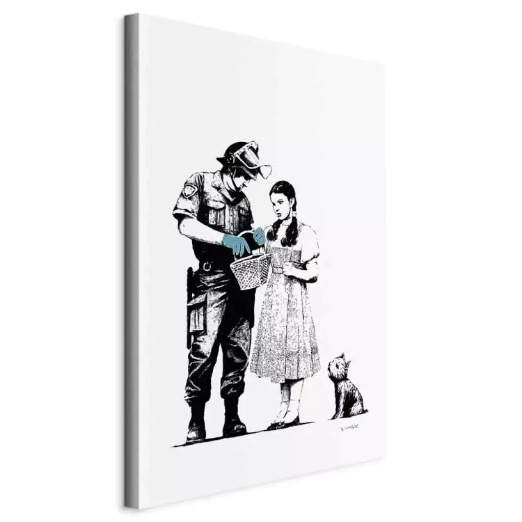 Girl, dog and policeman - teenage street art style graphic