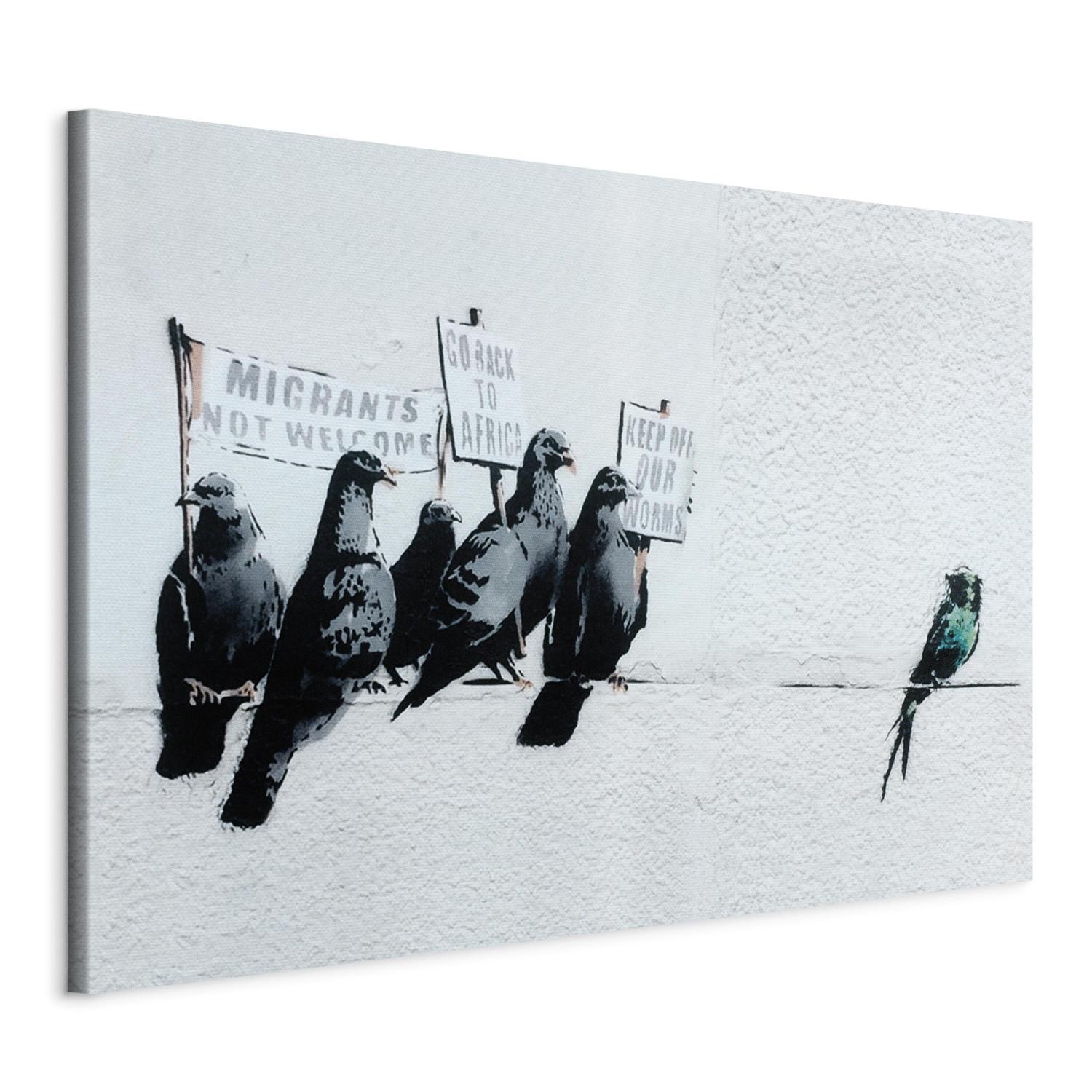 Canvas Protesting Birds by Banksy