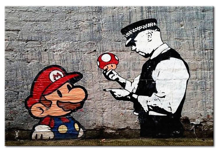 Canvas Print Mario and Cop by Banksy
