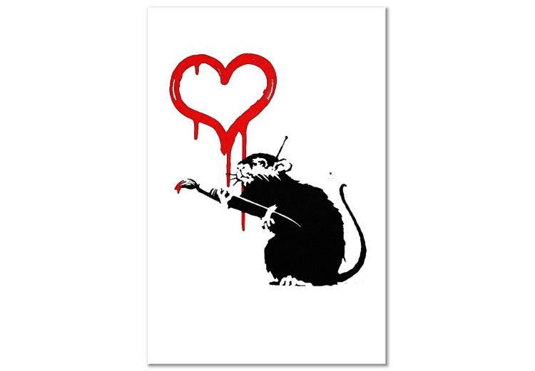 Love Rat (1-piece) Vertical - street art of a rat as a heart painter