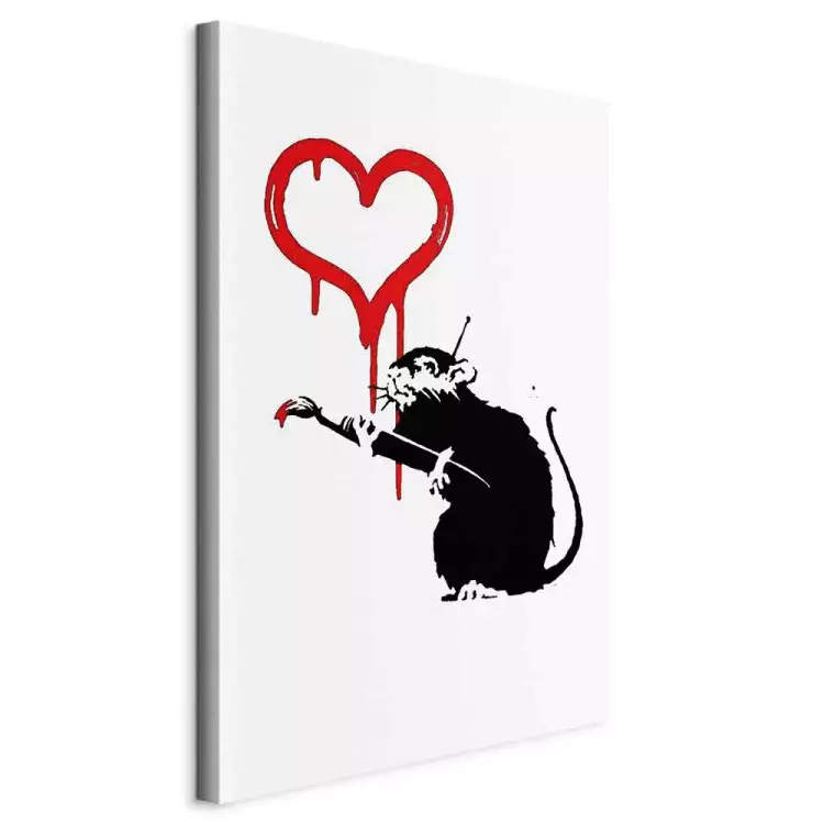 Love Rat (1-piece) Vertical - street art of a rat as a heart painter