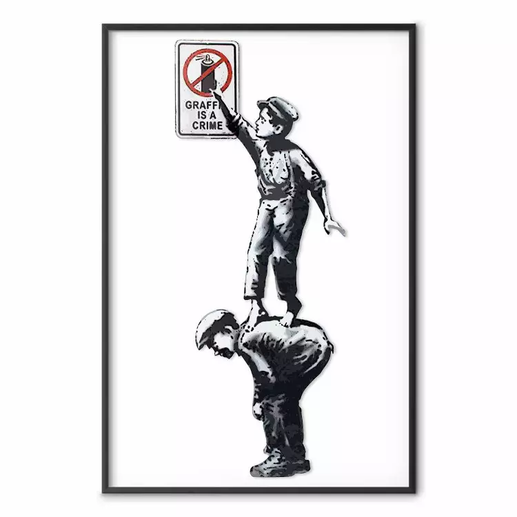 Graffiti is a Crime - black people holding a sign on a white background