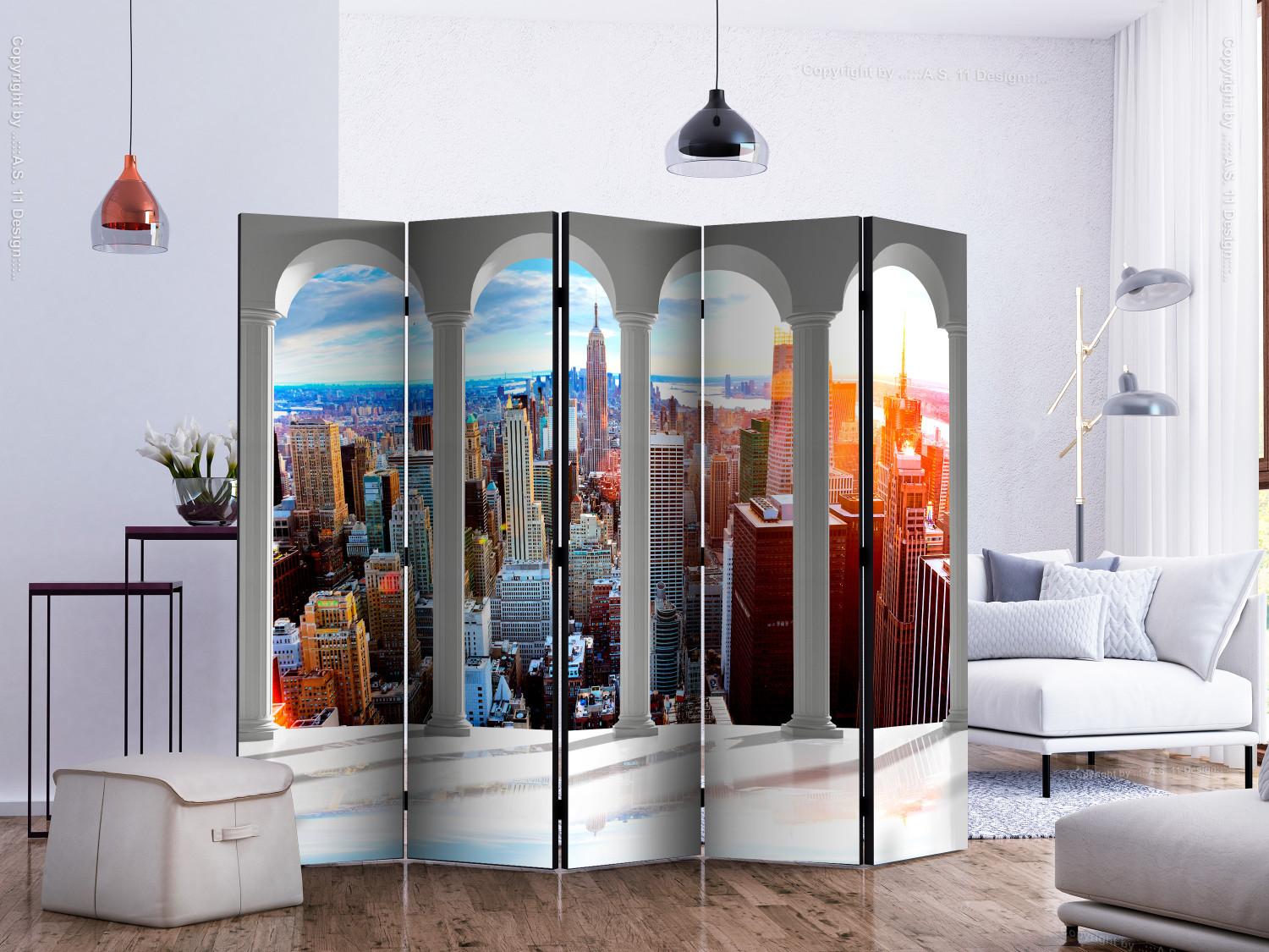 Room Divider Pillars and New York II (5-piece) - view of New York architecture