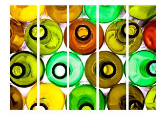 Room Divider Bottles (Background) II (5-piece) - colorful glass seen from a bird's eye view