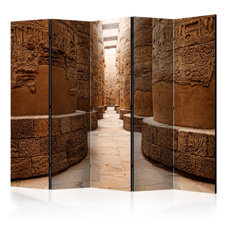 Room Divider Temple in Karnak II (5-piece) - passage among bronze columns