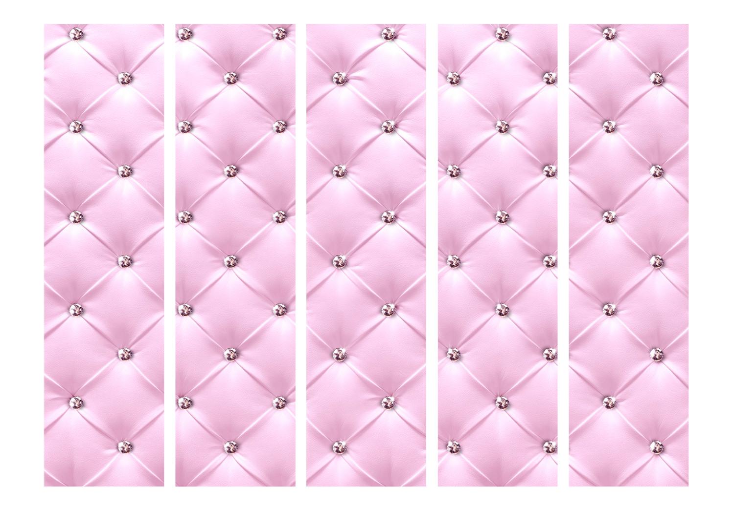 Room Divider Pink Lady II (5-piece) - composition adorned with small crystals