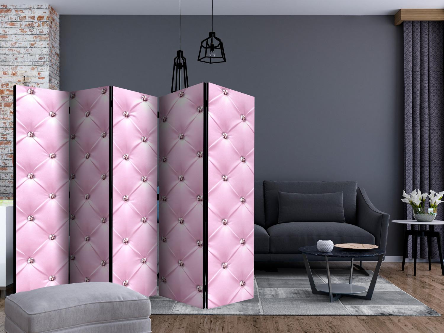 Room Divider Pink Lady II (5-piece) - composition adorned with small crystals