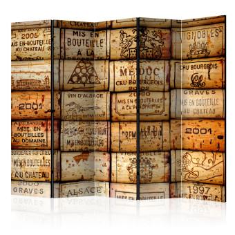 Room Divider Along the Wine Trail II (5-piece) - retro illustrations related to wine