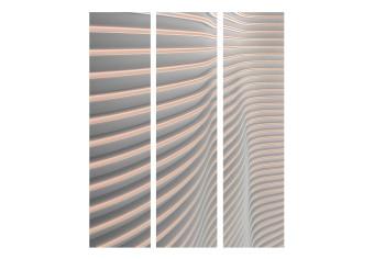 Room Divider Groovy Stripes (3-piece) - composition in light geometric patterns