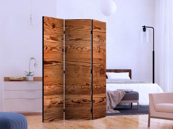 Room Divider Rustic Elegance (3-piece) - composition with texture of brown planks