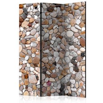 Room Divider Stone Beach (3-piece) - colorful mosaic made of stones