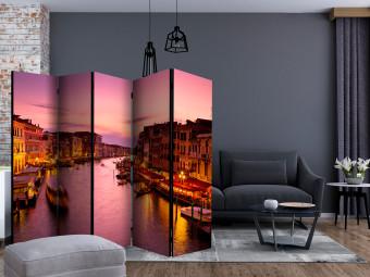 Room Divider City of Love - Venice at Night II (5-piece) - architecture