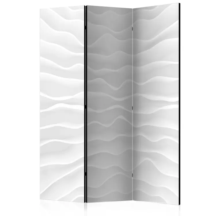 Origami Wall (3-piece) - oriental abstraction in white color