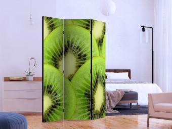 Room Divider Kiwi Slices (3-piece) - tropical fruits in green color