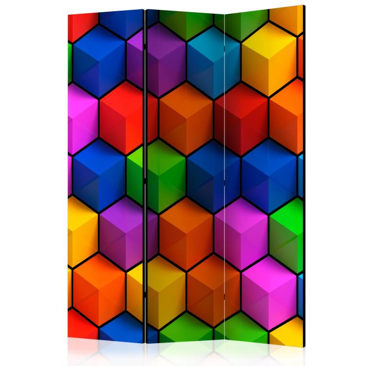 Colorful Geometric Fields (3-piece) - abstraction in cubes