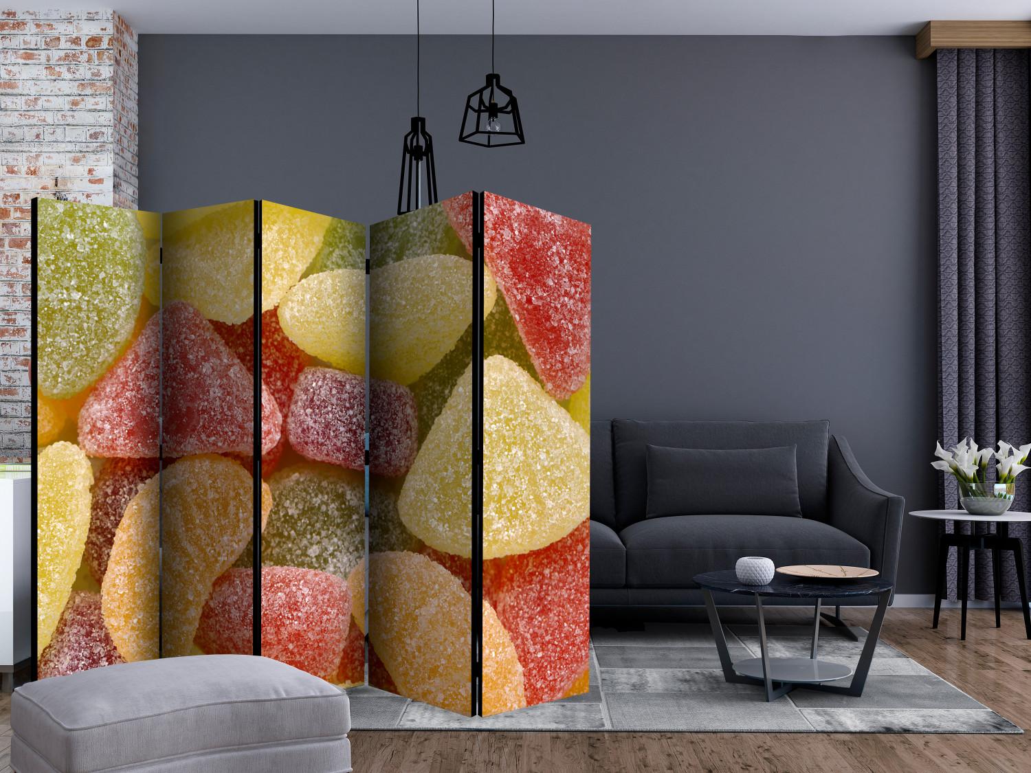 Room Divider Tasty Jellies II (5-piece) - sweet colorful composition