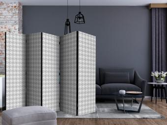 Room Divider Pepita II (5-piece) - simple composition in irregular gray background
