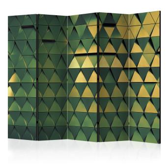 Room Divider Dragon Scales II (5-piece) - unique geometric background in triangles