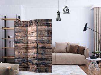 Room Divider Burnt Planks (3-piece) - background with texture of brown wood