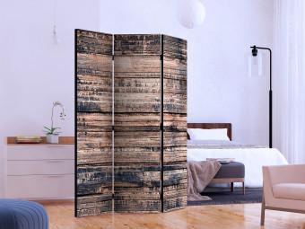 Room Divider Burnt Planks (3-piece) - background with texture of brown wood