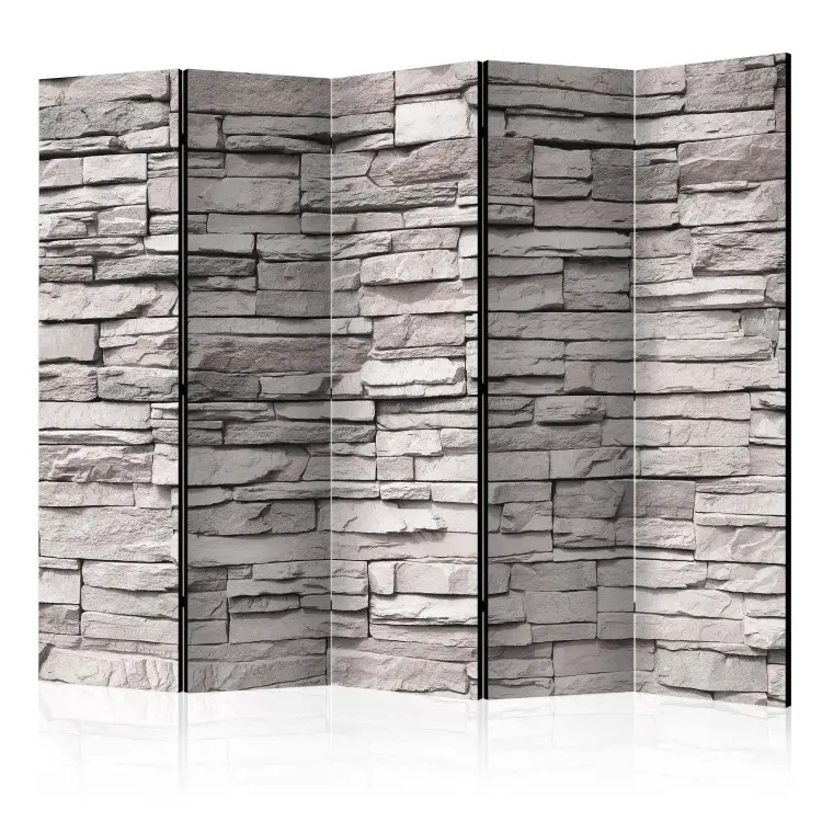 Stone Partition Screen Room Divider Screen Stone Elegance II - gray texture of stone brick on ...