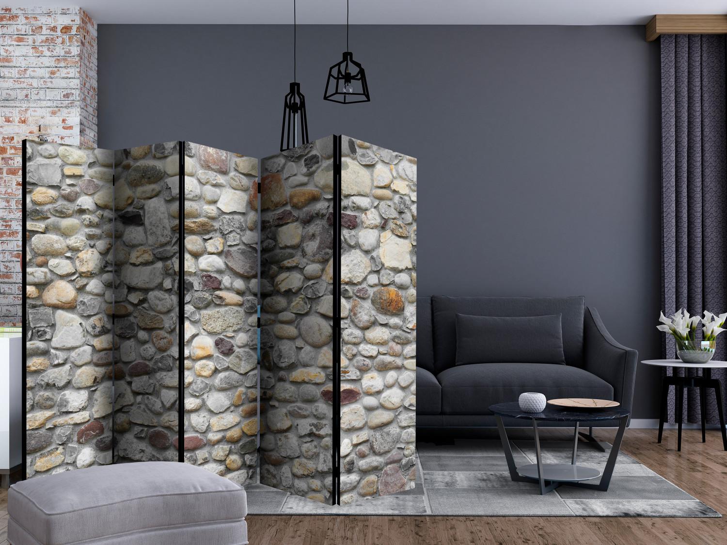 Room Divider Stone Path II - texture of laid stones in different shades