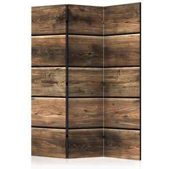 Room Divider Forest Composition - elegant texture of dark wooden planks