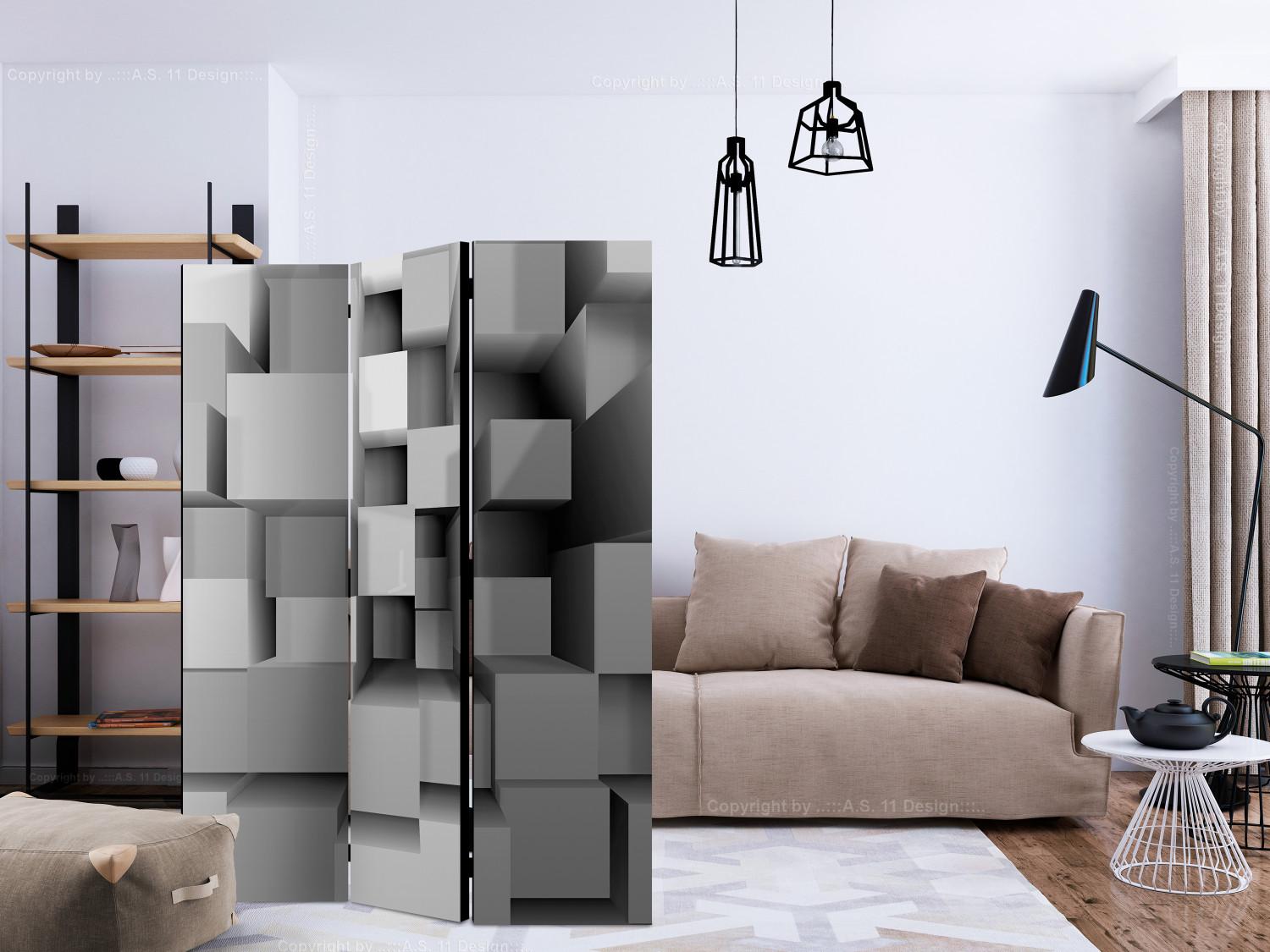 Room Divider Mechanical Symmetry - abstraction of geometric figures with 3D effect
