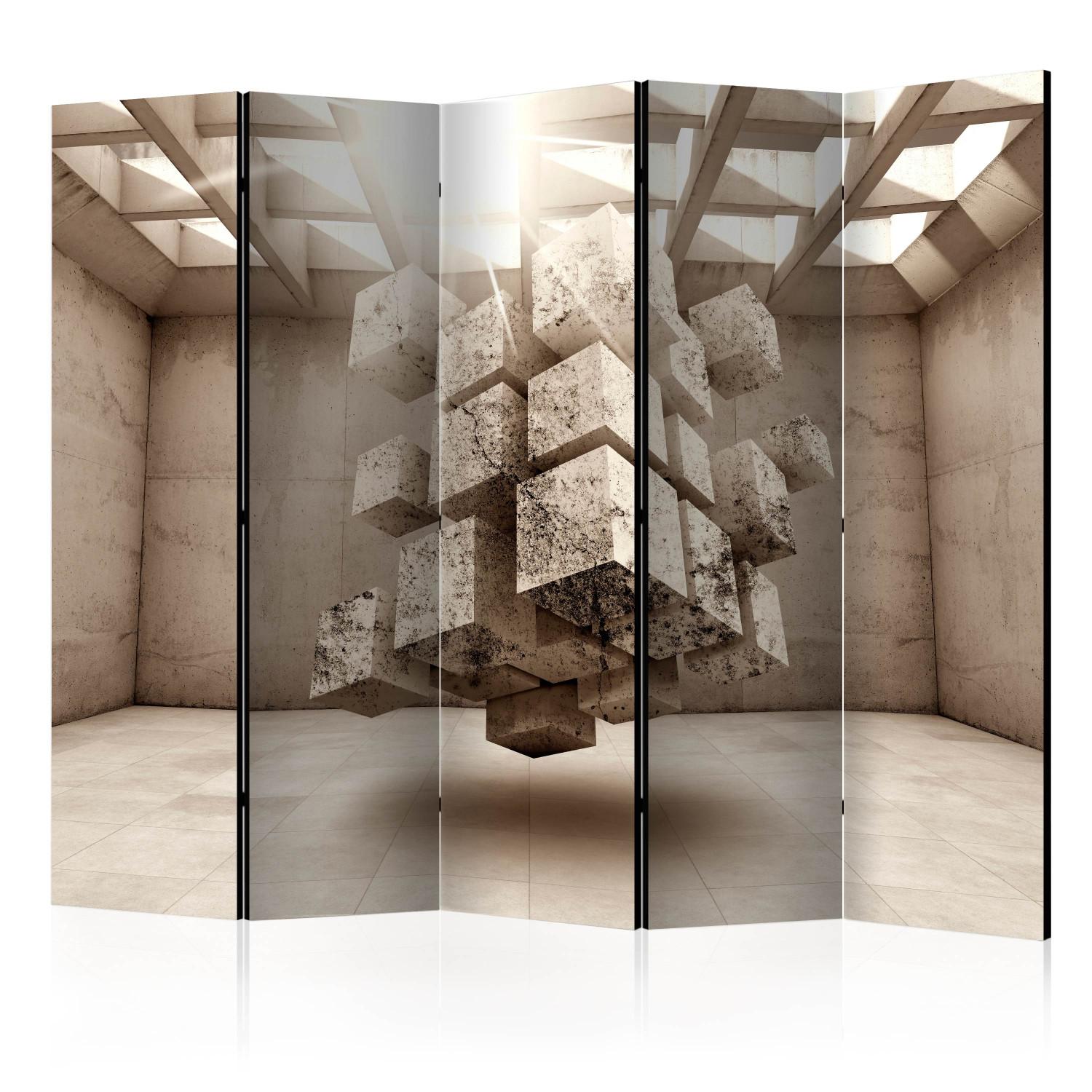 Room Divider Prison of Space II - abstract geometric concrete figure