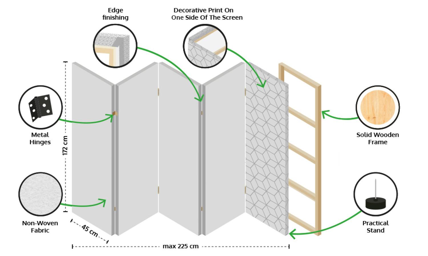 Room Divider Modern Cobweb II - texture with uniform gray figures