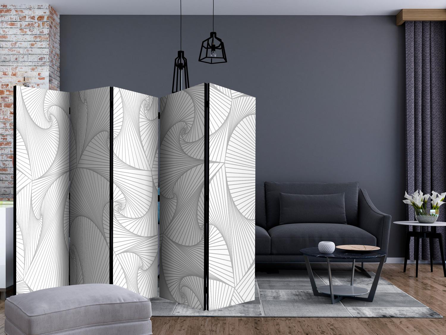 Room Divider Avant-Garde Fan II - abstract texture with gray patterns