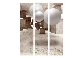 Room Divider Concrete Maze - abstract space with geometric figures