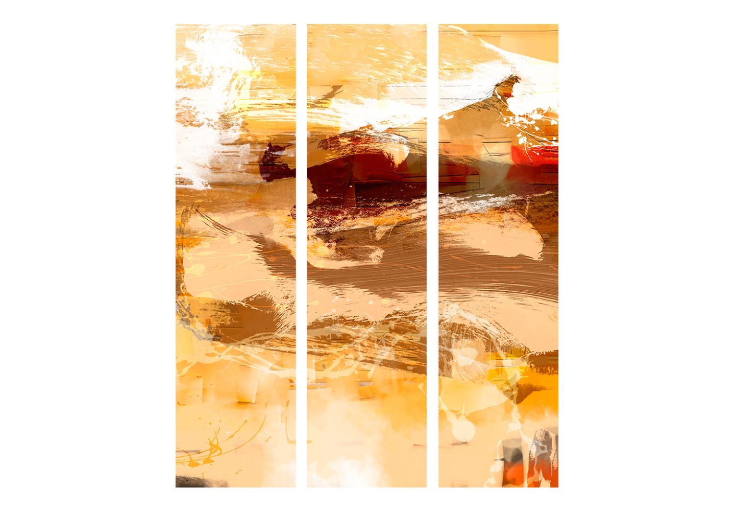 Room Divider Desert Storm - artistic orange abstract in watercolor style